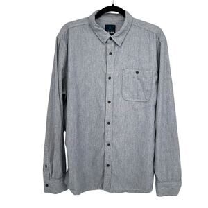 Prana Men’s Jaffra Button Down Shirt Large Gray Long Sleeve Casual Outdoors